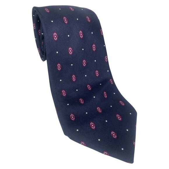 Christian Dior Navy Blue Silk Mens Neck Tie WPL125 Dress Business Formal Trendy - Picture 1 of 9